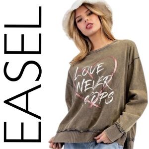 Easel Women's Sweatshirt - Love Never Stops Small